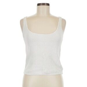Brandy Melville Off White Knit Tank Top - S/One Size